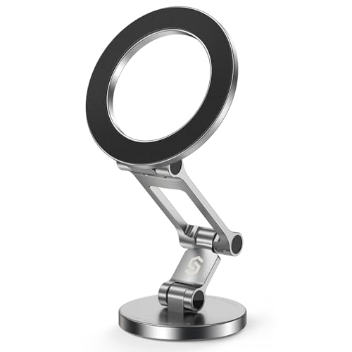 Anneau Support Magnétique Téléphone 360° Rotation - Poignée Amovible IPhone 14 13 12 Pro Max Gris